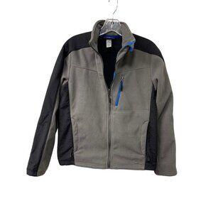 Boys REI Fleece Jacket Zippered Pockets Size Large 14-16 Gray Full Zipper
